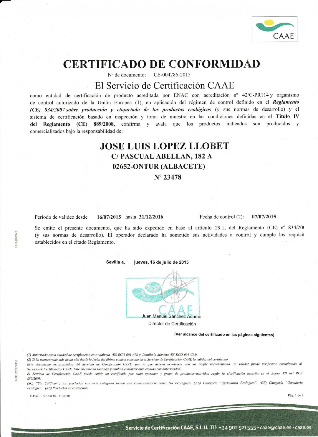 Certificado De Conformidad Mini Coc Certificado De Conformidad The